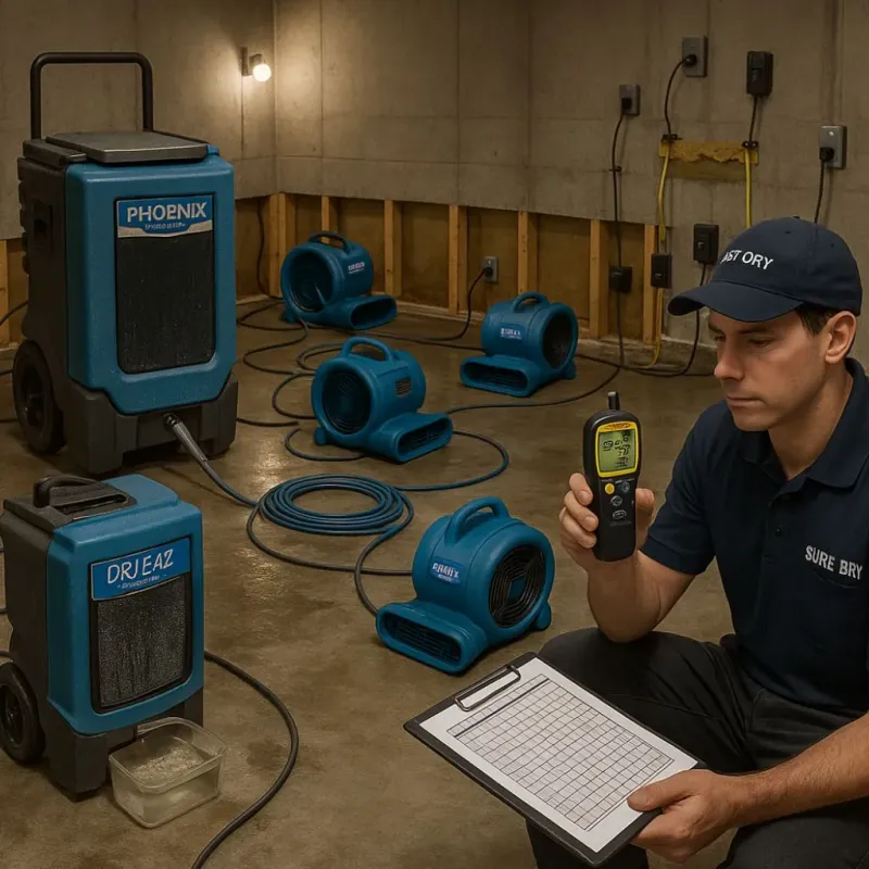 Structural Drying and Dehumidification process in Morton, TX